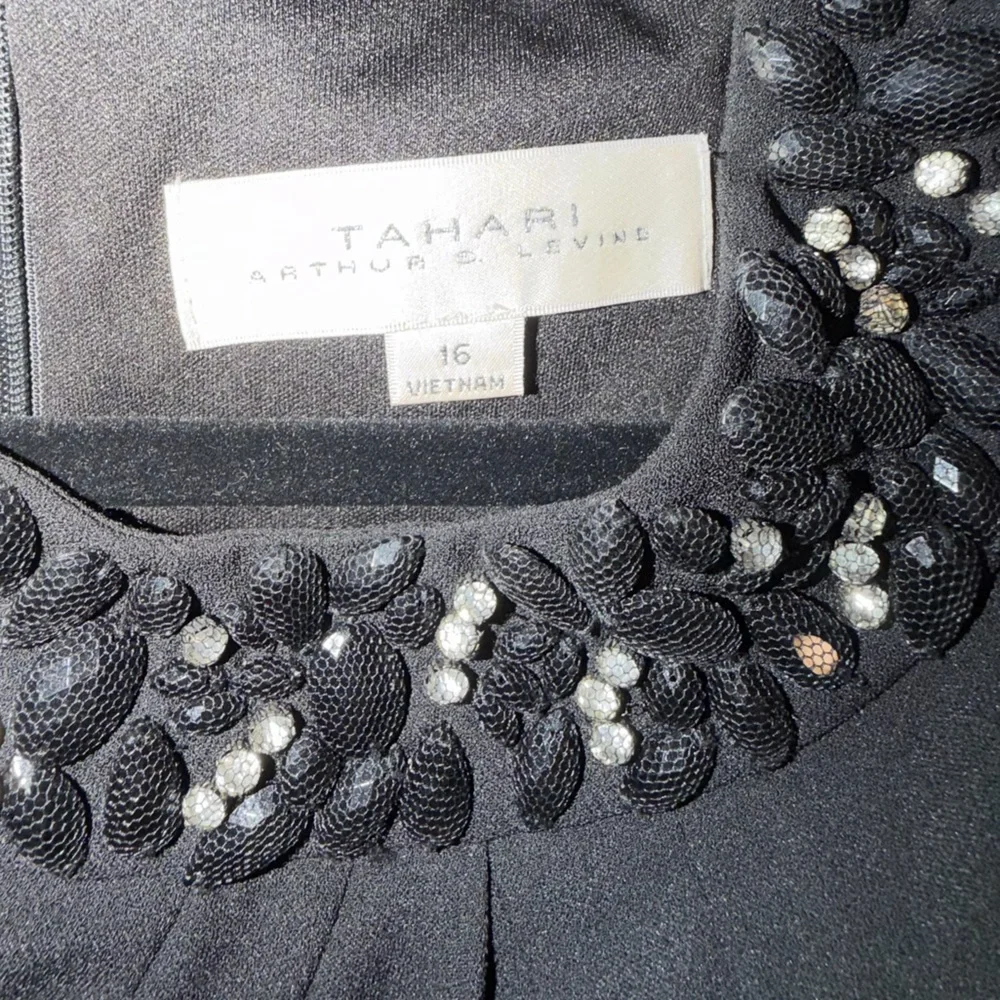 Tahari ASL Jeweled Neck Black Women's Jumpsuit - Picture 5 of 5